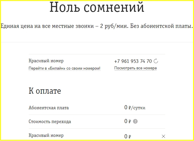 ноль сомнений от билайн в амурской области